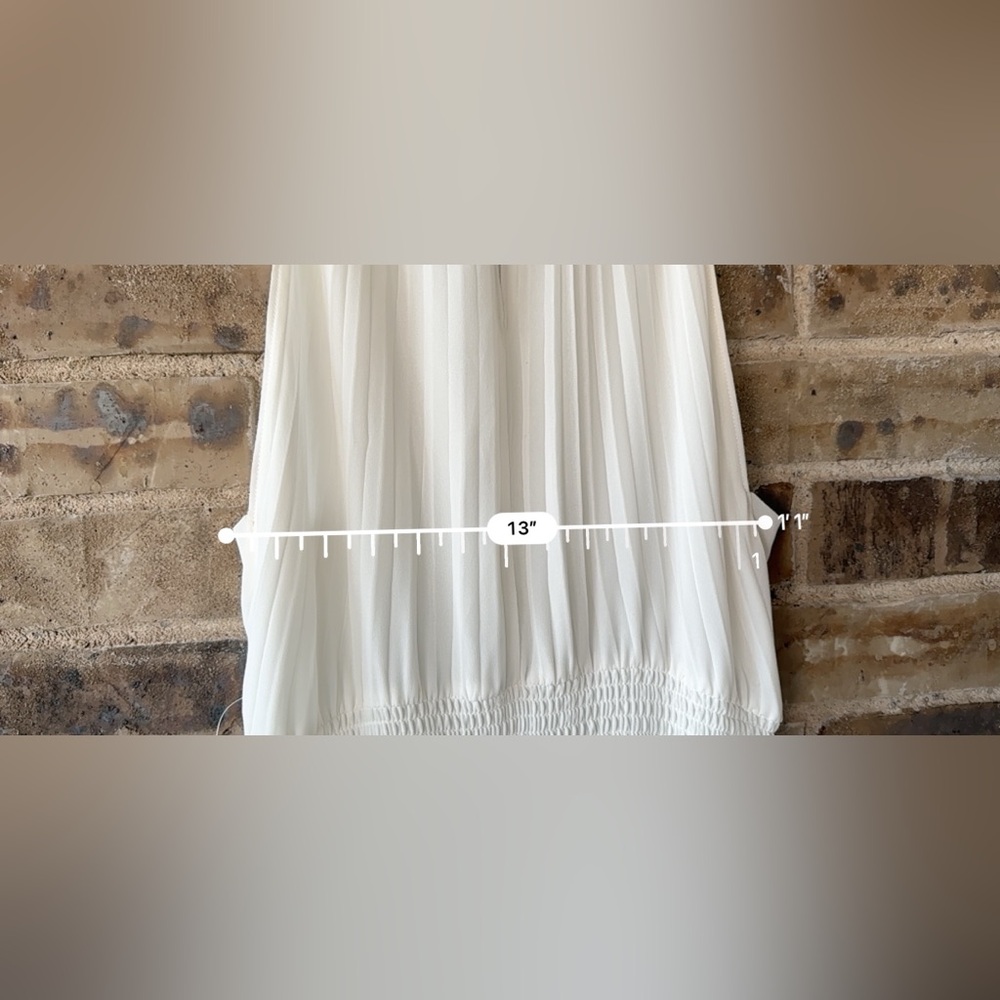 1. State White Pleated Maxi Dress Size L - Picture 4 of 7